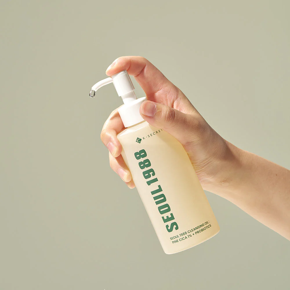 K-SECRET SEOUL 1988 Cleansing Oil: Pine Cica 1% + Probiotics (200ml) - Image 2
